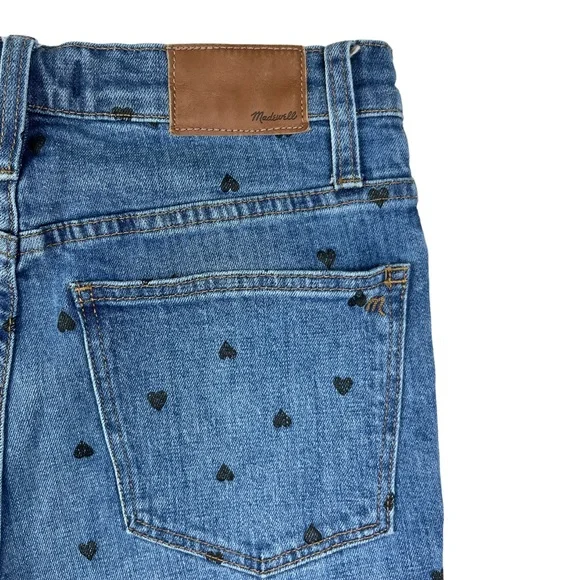 Madewell Women’s Classic Straight Jeans Heart Print Edition Harwell Wash Size 27 - Picture 4 of 10
